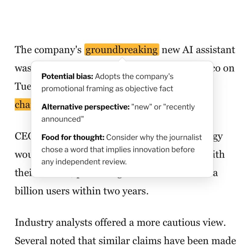 Screenshot of BiasGuard project