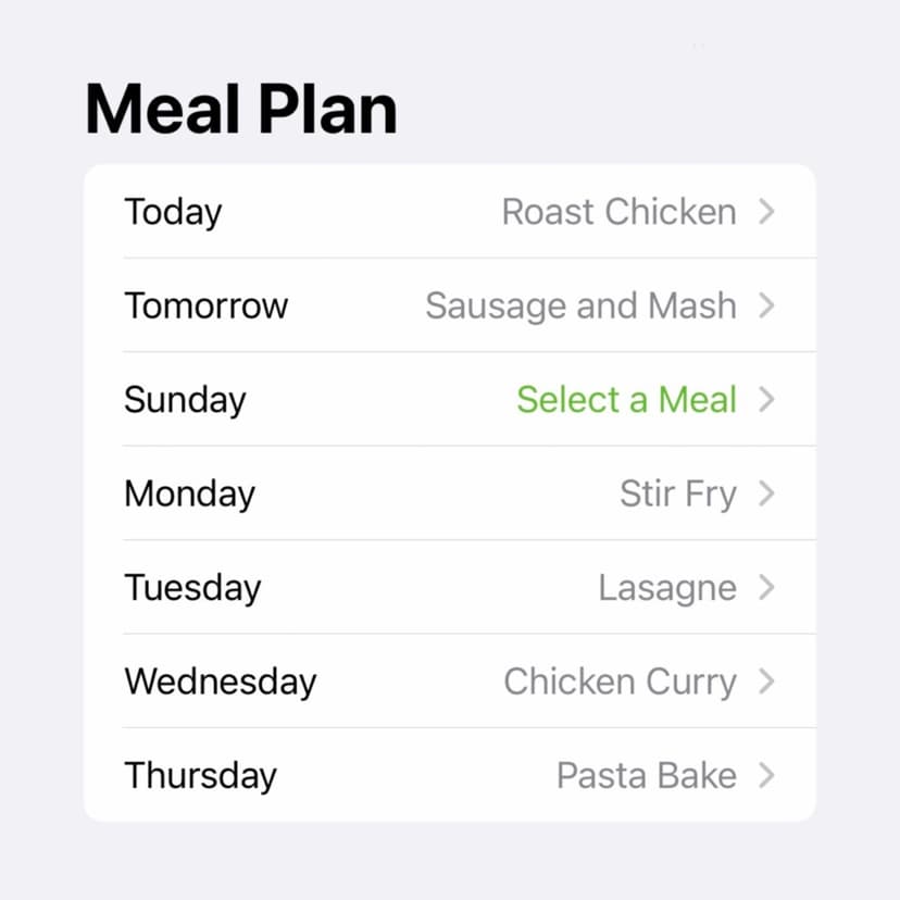 Screenshot of My Shopping List & Recipes project